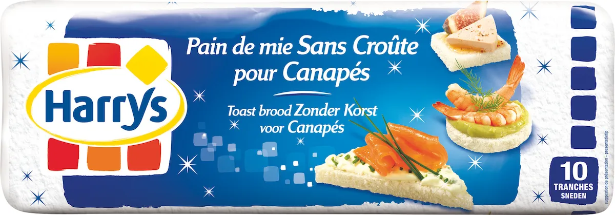 PAIN DE MIE SANS CROUTE POUR CANAPE - PAQUET DE 10 TRANCHES 1KG