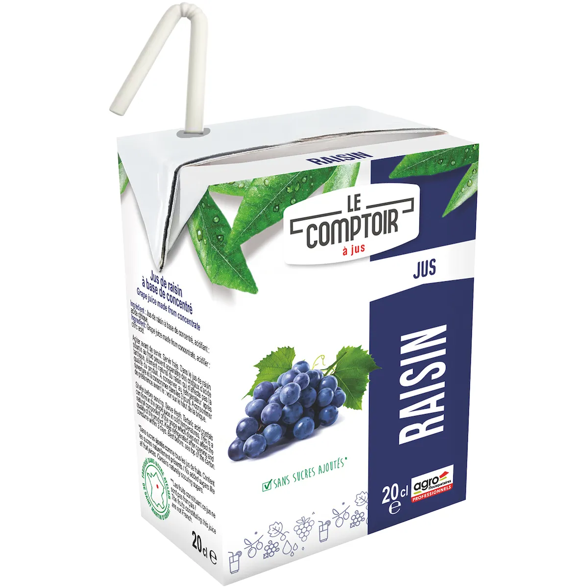 JUS DE FRUITS BRIQUETTES 6X20CL LE COMPTOIR ABC-PJ RAISIN
