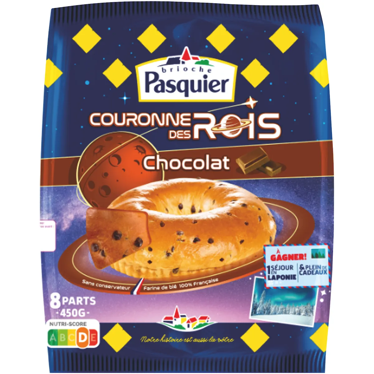 COURONNE DES ROIS AVEC FEVES PEPITES DE CHOCOLAT 450G