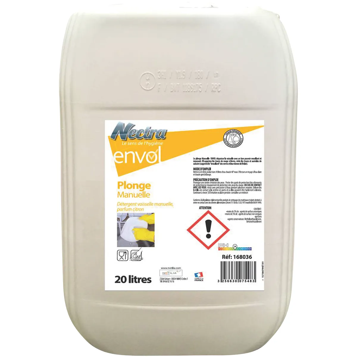 PLONGE MANUELLE PARFUM CITRON FRAIS COULEUR JAUNE 20L