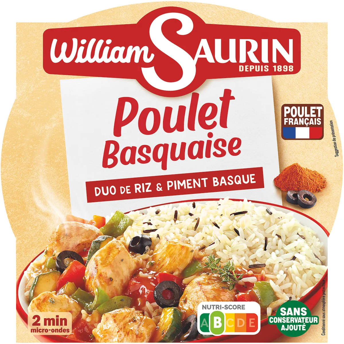 POULET BASQUAISE DUO DE RIZ & PIMENT BASQUE 285G