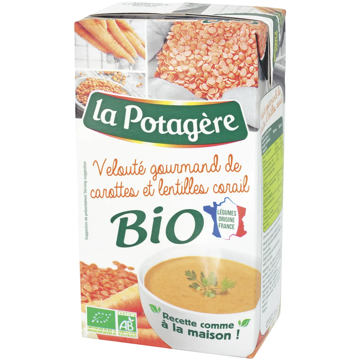 VELOUTE GOURMAND DE CAROTTES ET LENTILLES CORAIL BRQ 1L