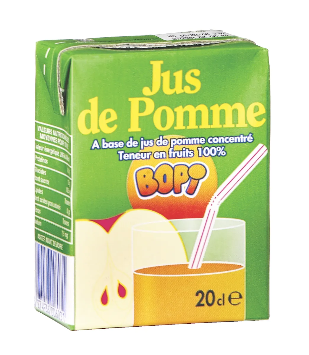 JUS DE POMME TENEUR EN FRUIT : 25% MINI - BRIQUETTE 20CL