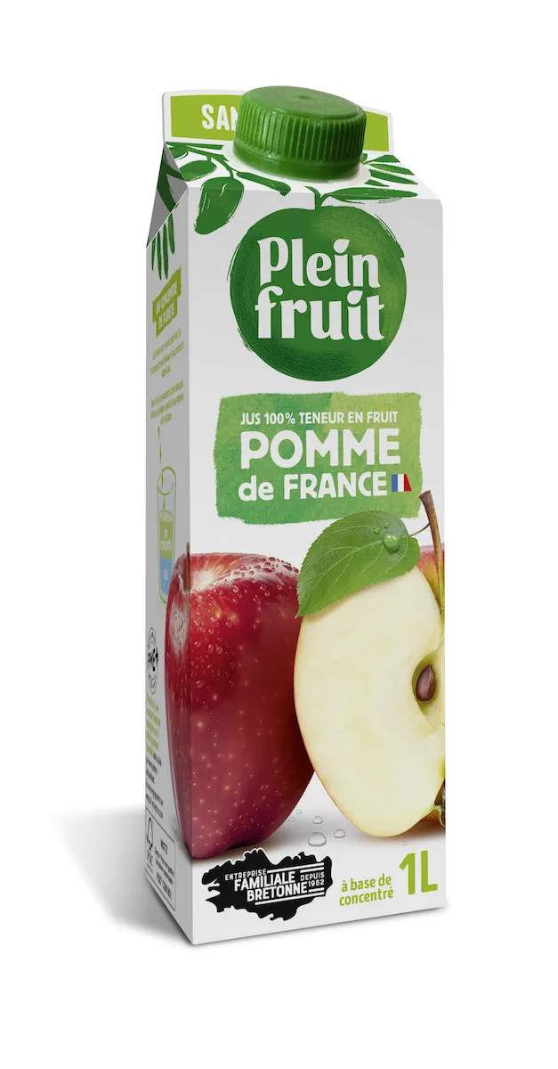 JUS DE POMME DE FRANCE HVE3 - ELOPAK 1L AVEC BOUCHON A VIS