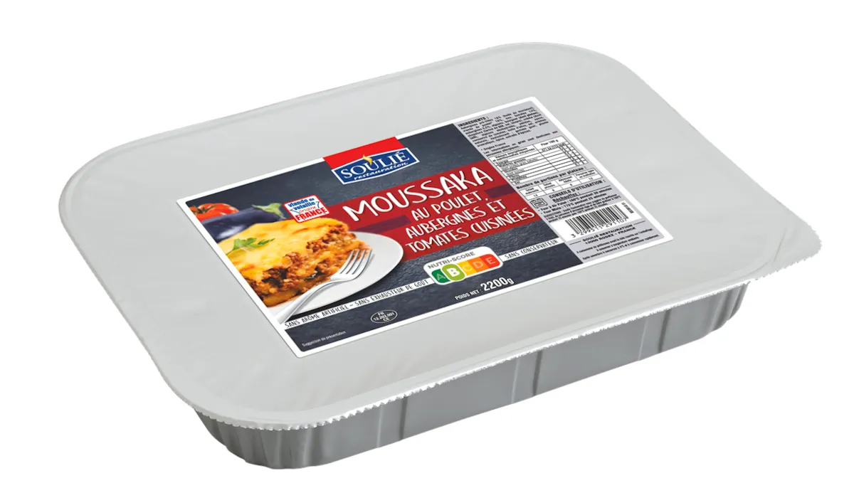 MOUSSAKA AU POULET AUBERGINES ET TOMATES CUISINEES 2,2KG
