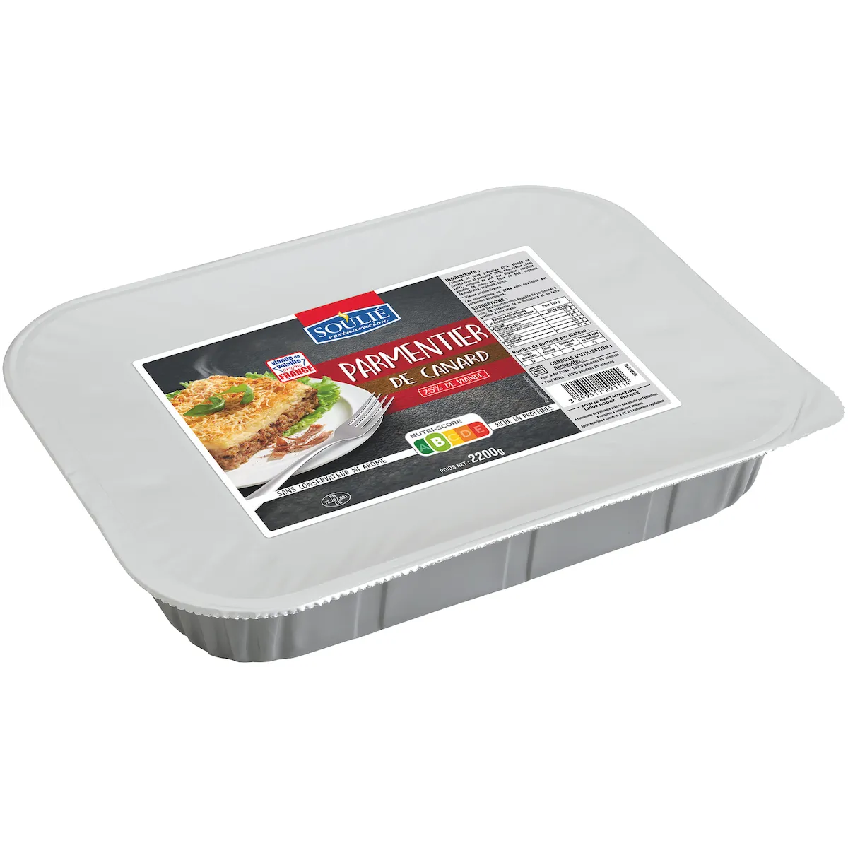 PARMENTIER DE CANARD (25% VIANDE)-PLATEAU DE 2,2KG