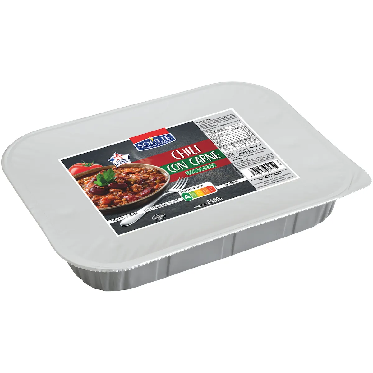 CHILI CON CARNE VBF PLATEAU PELABLE 2,4KG