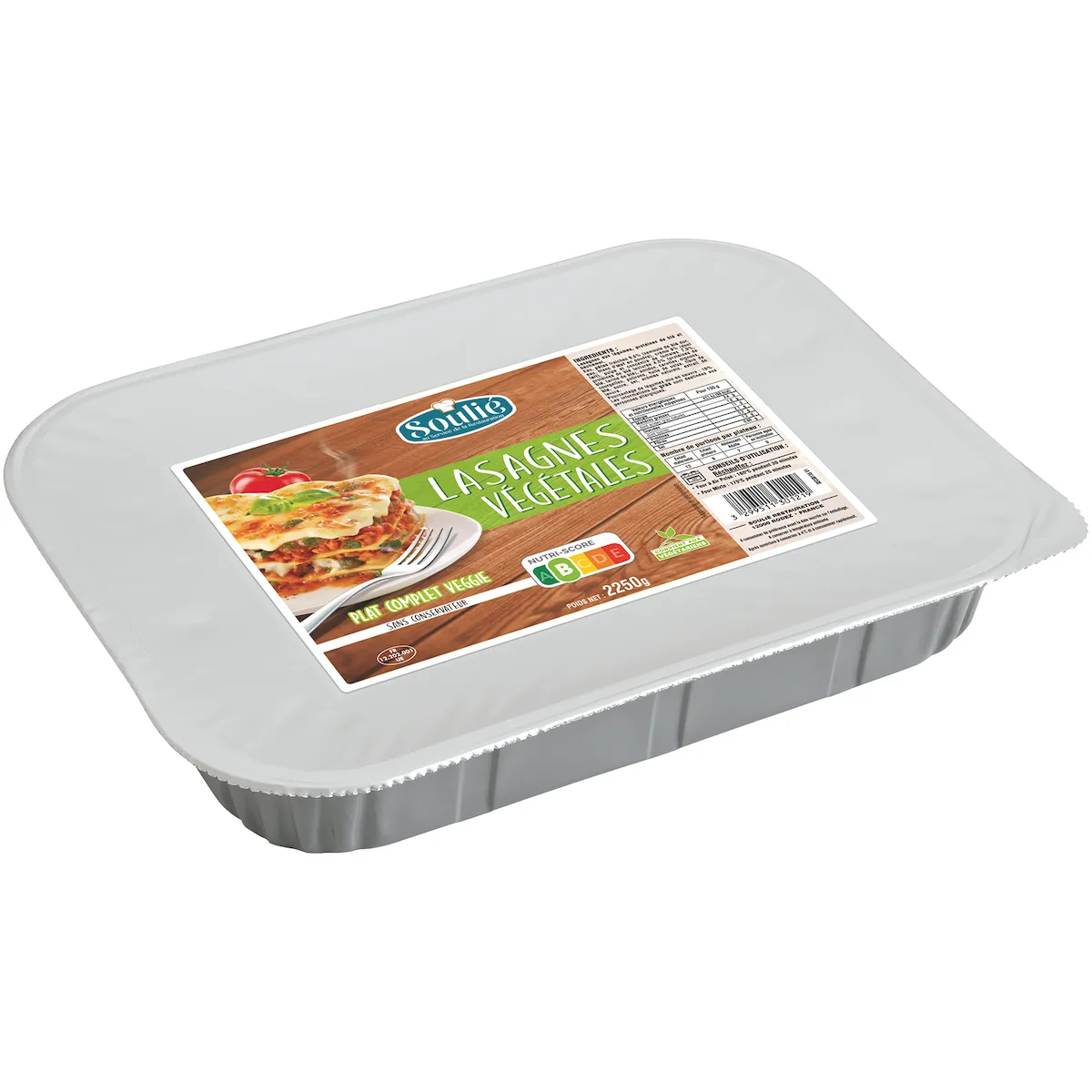LASAGNES VEGETALES PROTEINES DE BLE ET BECHAMEL 2,250KG