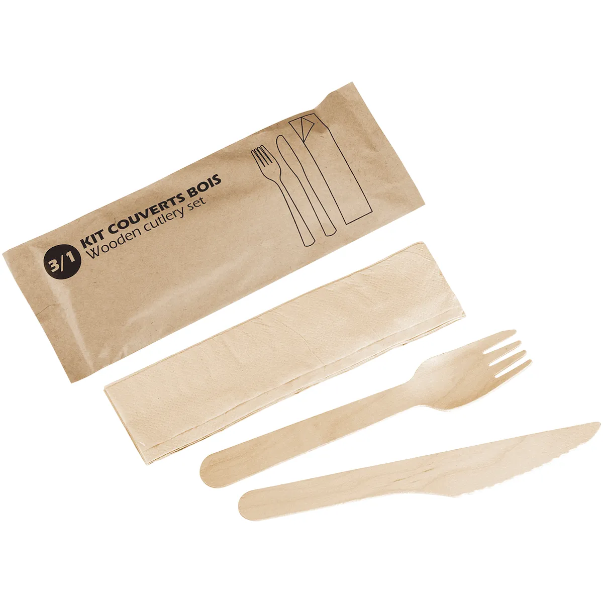 KITS COUVERTS EN BOIS 220X82X7- SERVIPACK-SCT 100