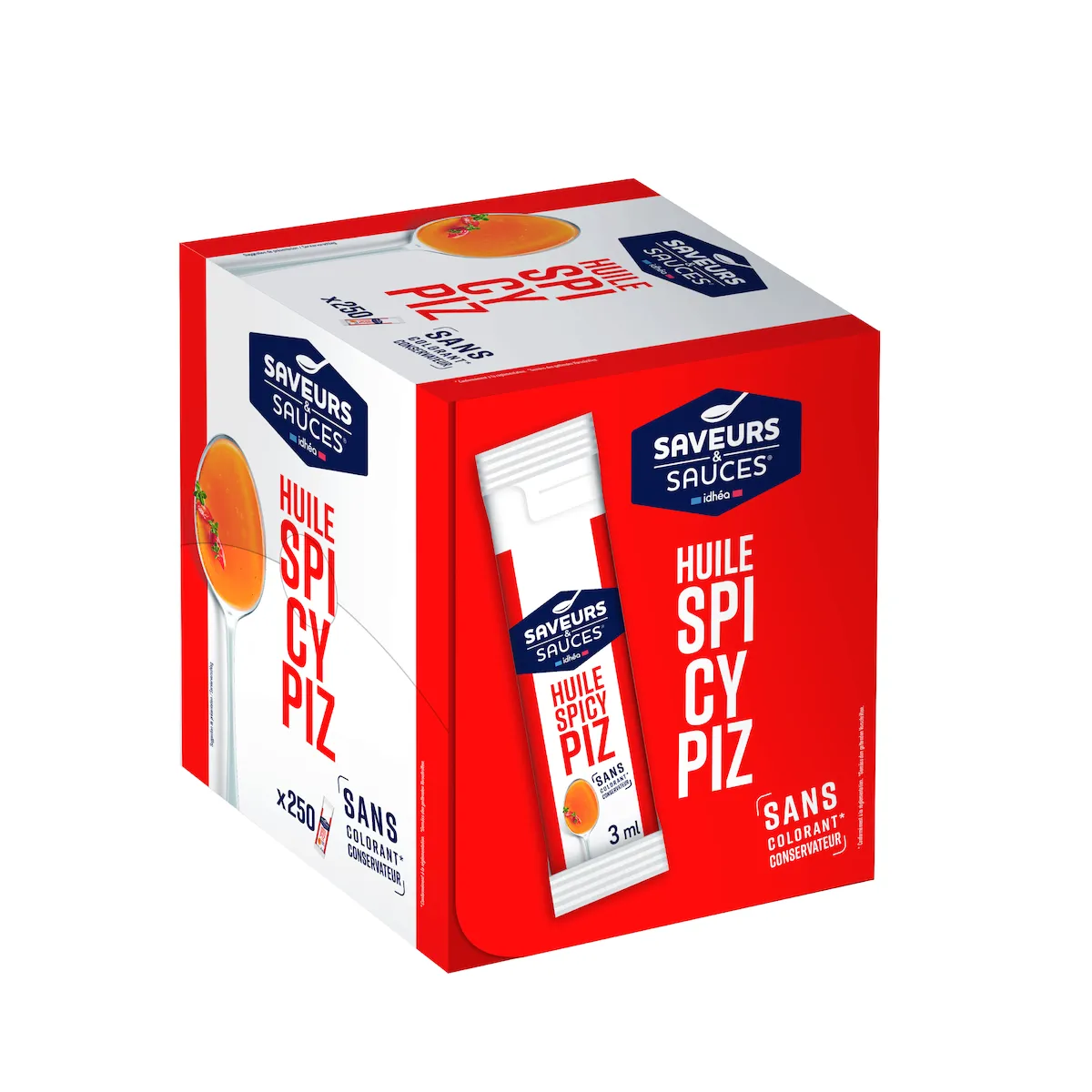 STICKET'S D'HUILE SPICY'PIZ  - 3ML - BOITE SERVICE DE 250 - CLEAN