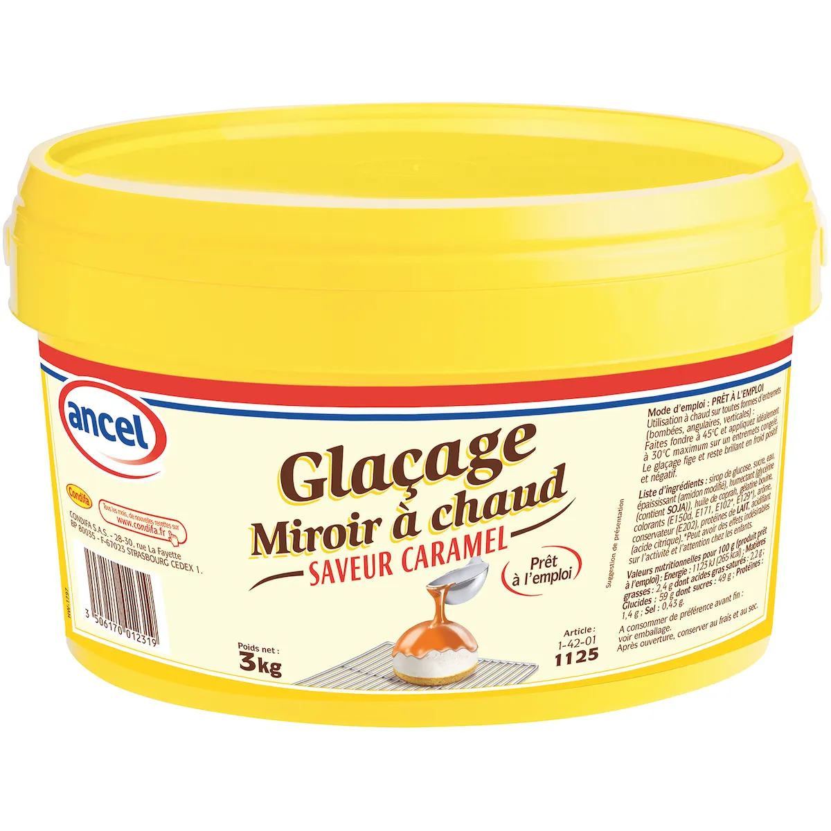 GLACAGE MIROIR SAVEUR CARAMEL SEAU 3KG