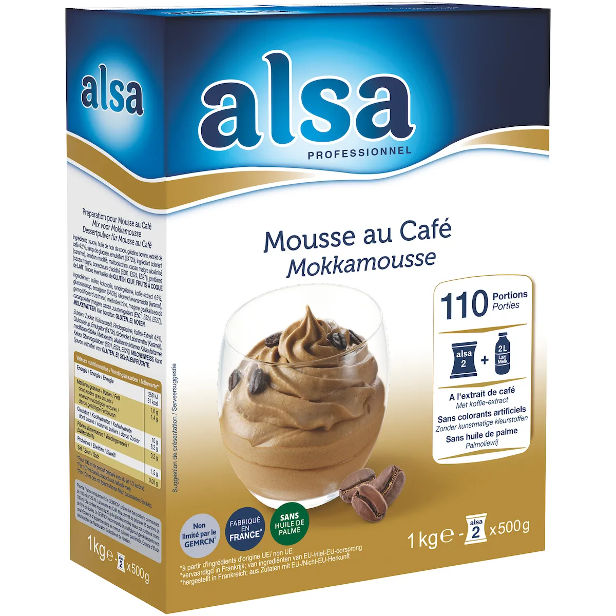 MOUSSE AU CAFE ETUI 1KG 110 PORTIONS
