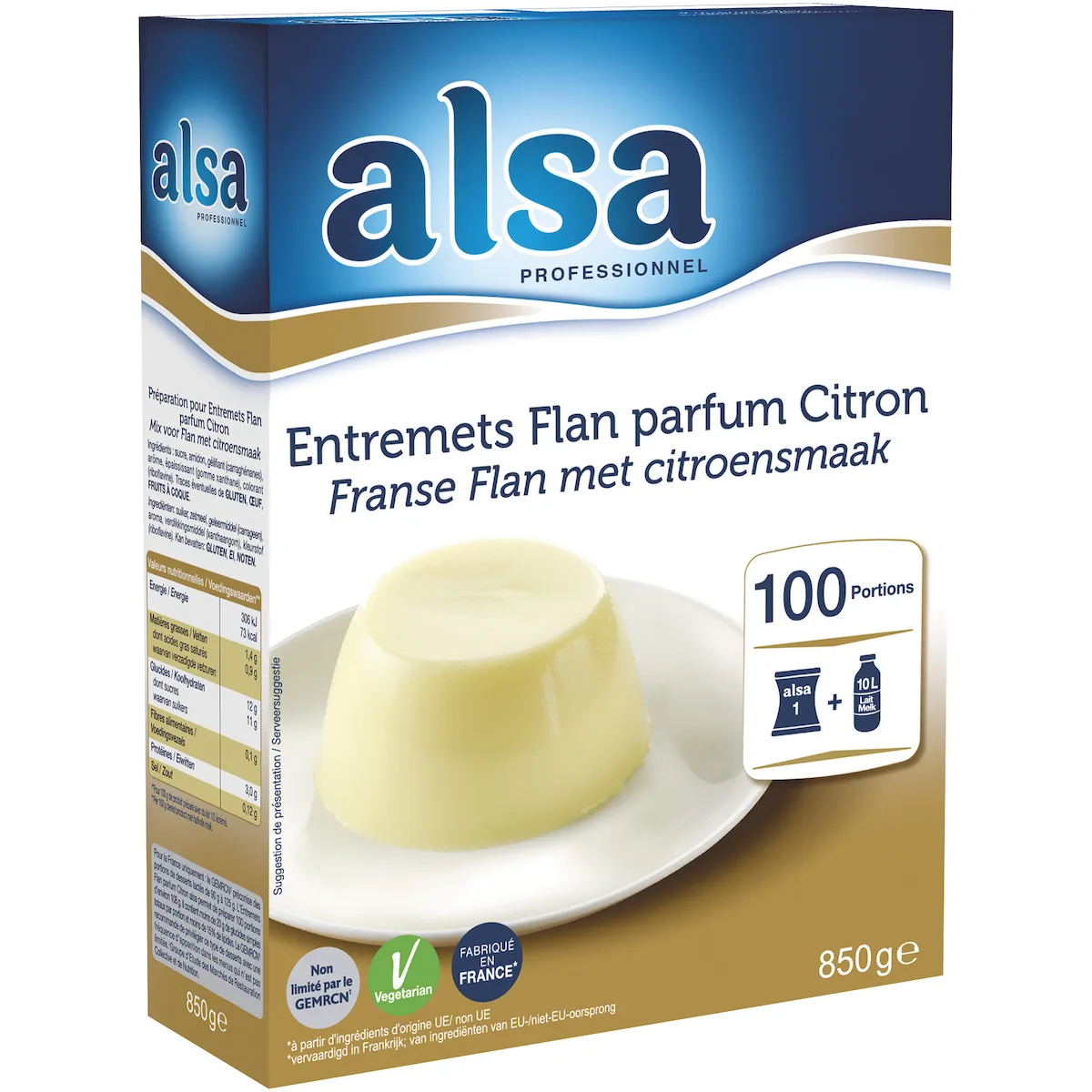 ENTREMETS FLAN CITRON ETUI DE 850GR 100 PORTIONS