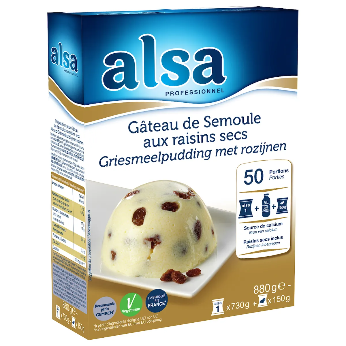 GATEAU DE SEMOULE ETUI DE 880GR 50 PORTIONS