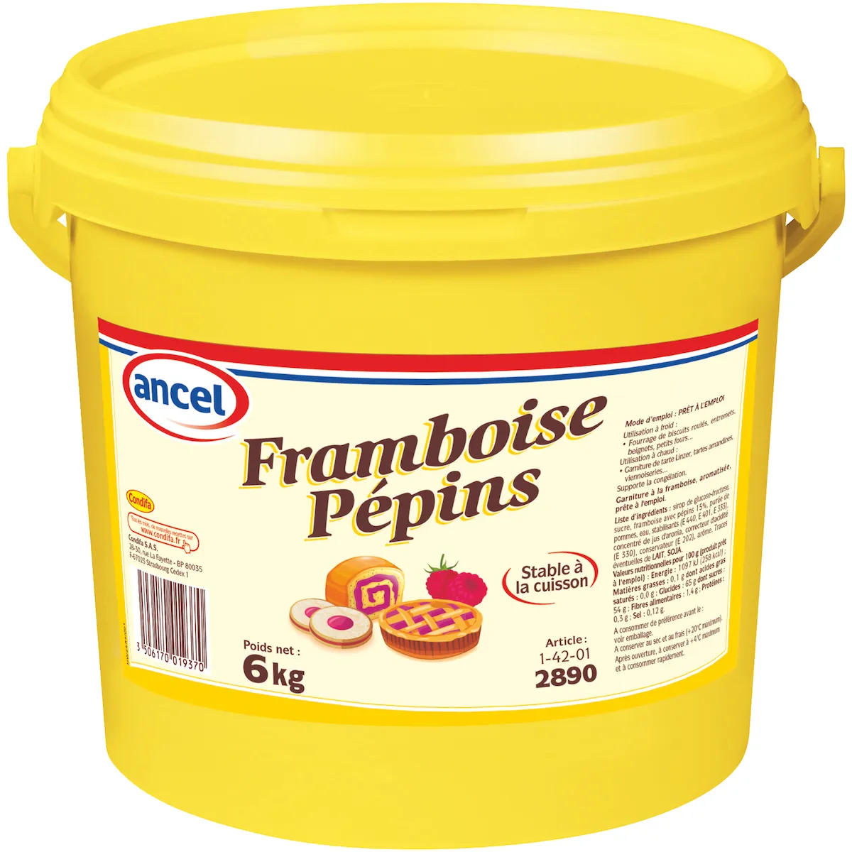 FOURRAGE FRAMBOISE AVEC PEPINS SEAU 6KG