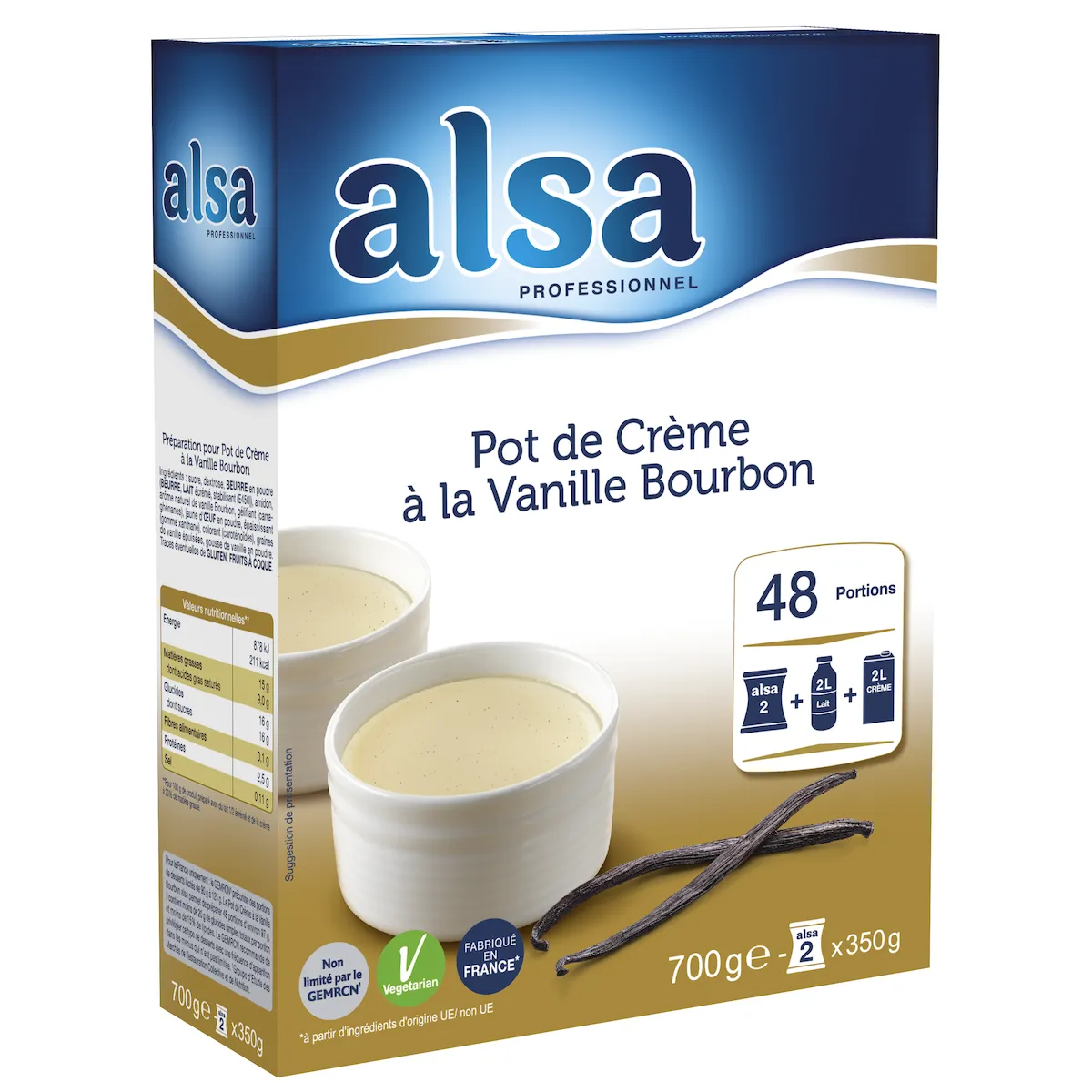 POT DE CREME A LA VANILLE BOURBON 700G - 48 PORTIONS