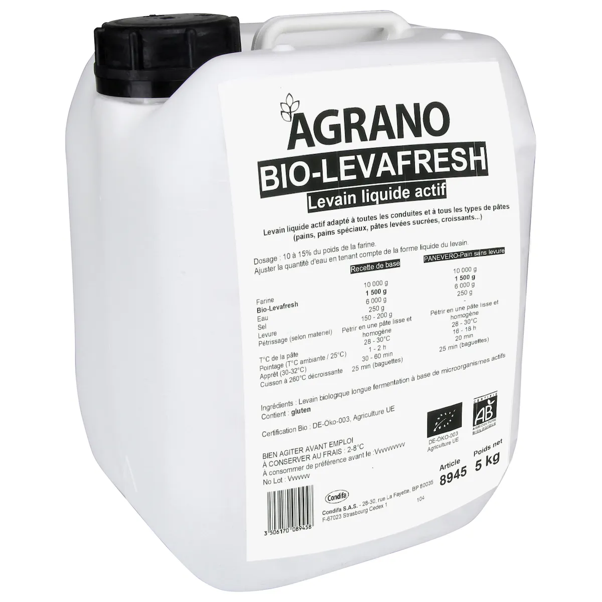 BIO-LEVAFRESH-LEVAIN LIQUIDE ACTIF BIO BIDON 5KG