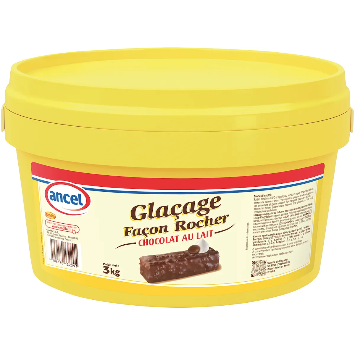 GLACAGE FACON ROCHER CHOCOLAT AU LAIT SEAU 3KG