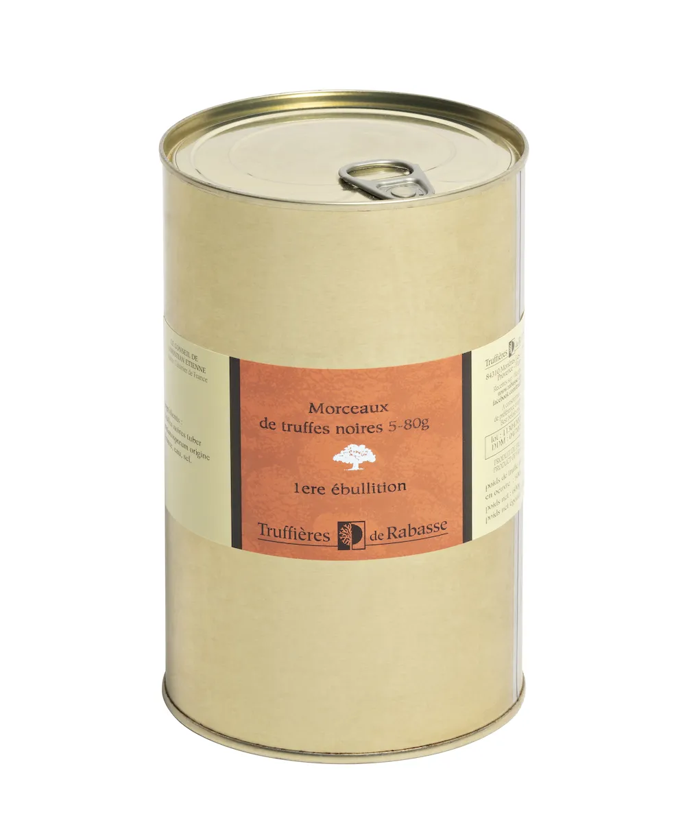 MORCEAUX DE TRUFFE NOIRE TUBER MELANOSPORUM 1ERE EBULLITION EGOUTTE 460G