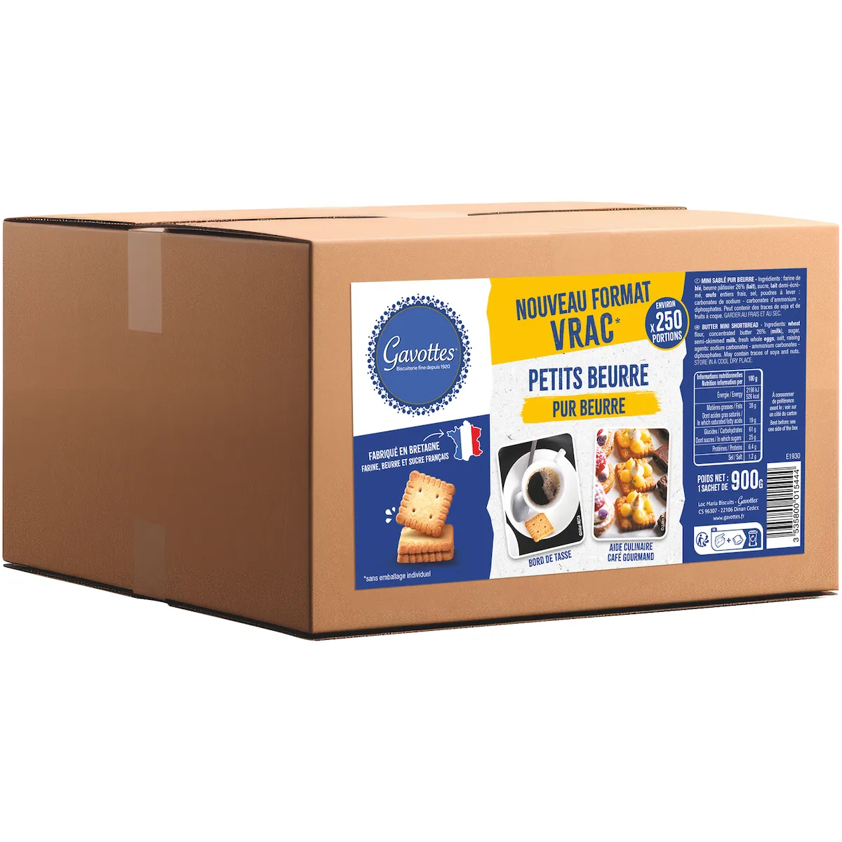 MINI PETITS BEURRE - CARTON DE 250 - 900G