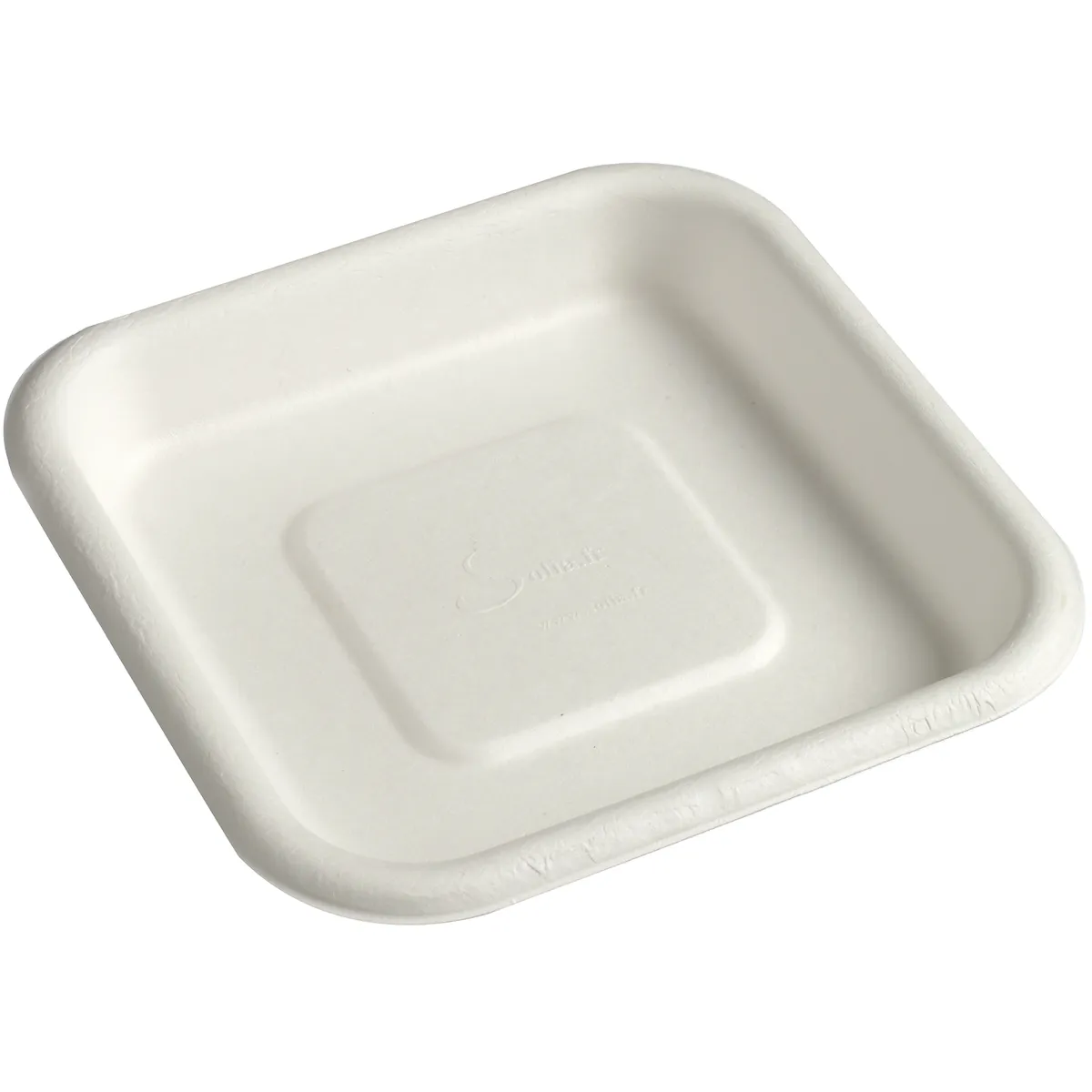 ASSIETTE PULPE DE CANNE BLANCHE NATURA 13,5X13,5CM - CARTON DE 200
