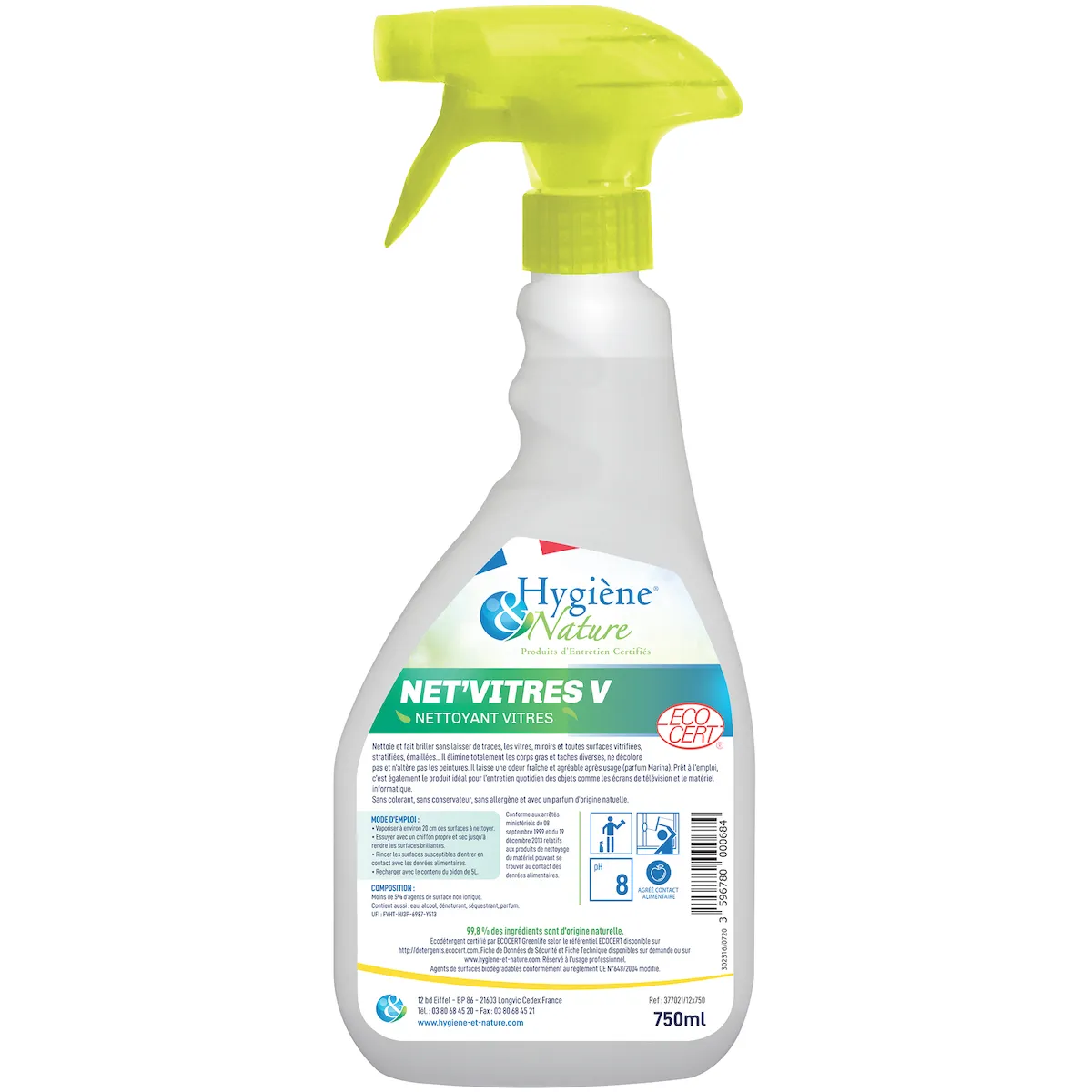 NETTOYANT VITRES NET'VITRES V - FLACON DE 750ML