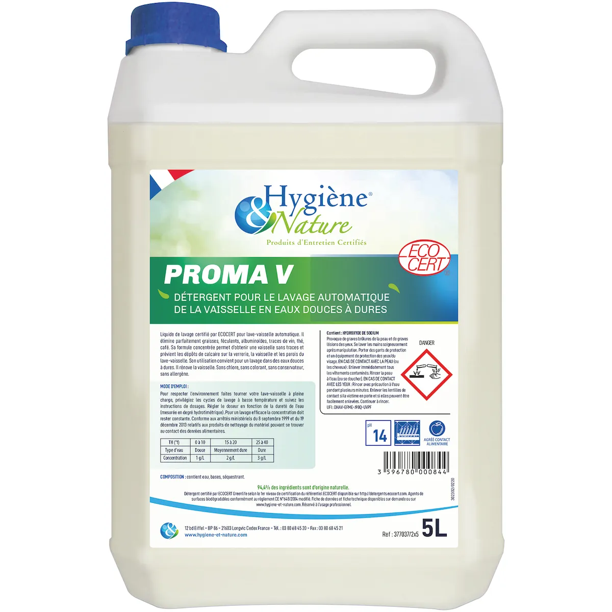 DÉTERGENT LIQUIDE LAVE VAISSELLE PROMA V- 5L