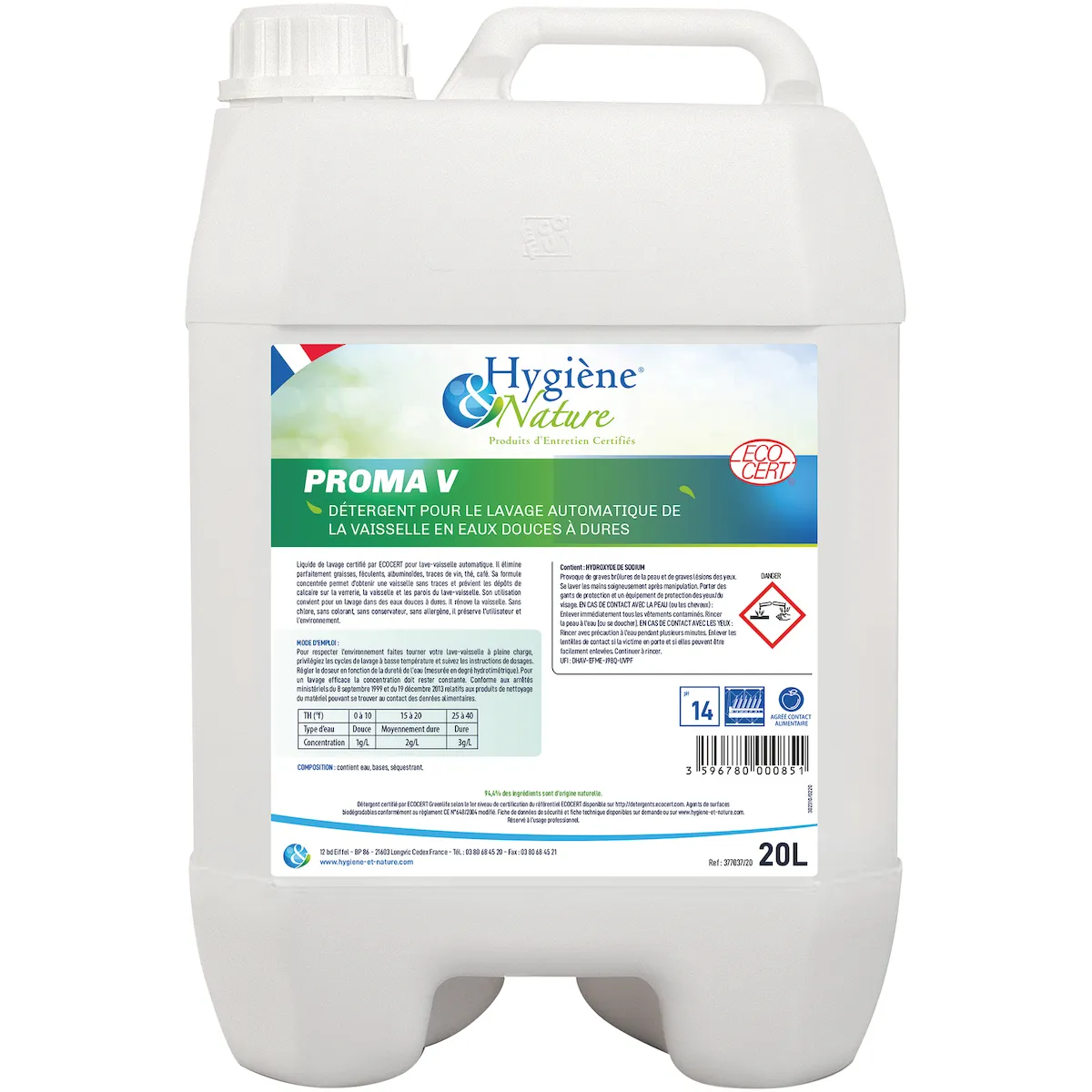 DÉTERGENT LIQUIDE LAVE VAISSELLE PROMA V- 20L