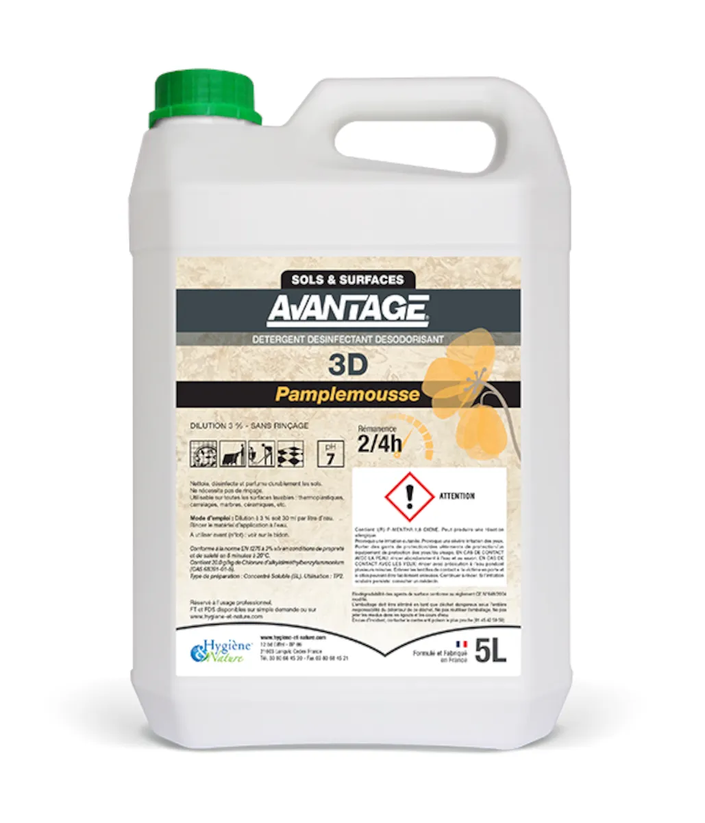 DÉTERGENT 3D AVANTAGE PAMPLEMOUSSE - BIDON DE 5L