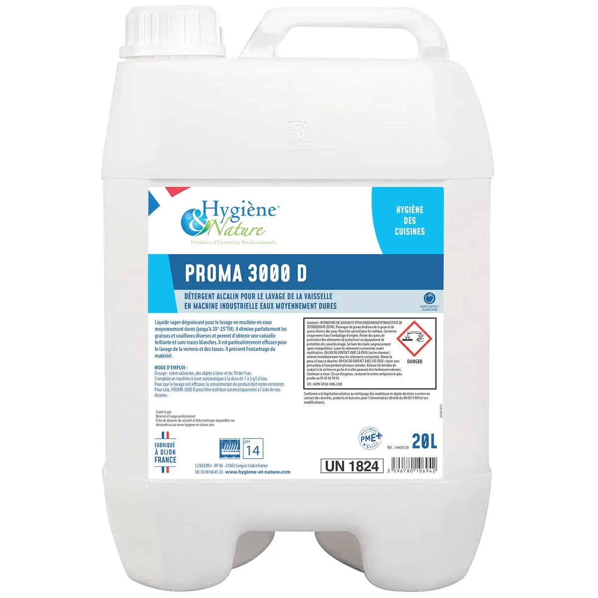 DÉTERGENT LIQUIDE LAVE VAISSELLE PROMA 3000 D- 20L