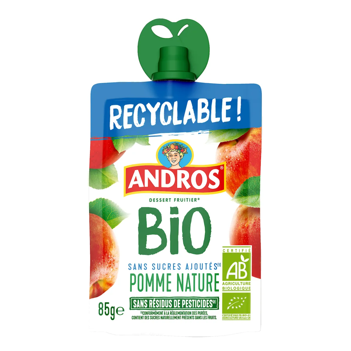 COMPOTE POMME NATURE SSA BIO GOURDE 85G