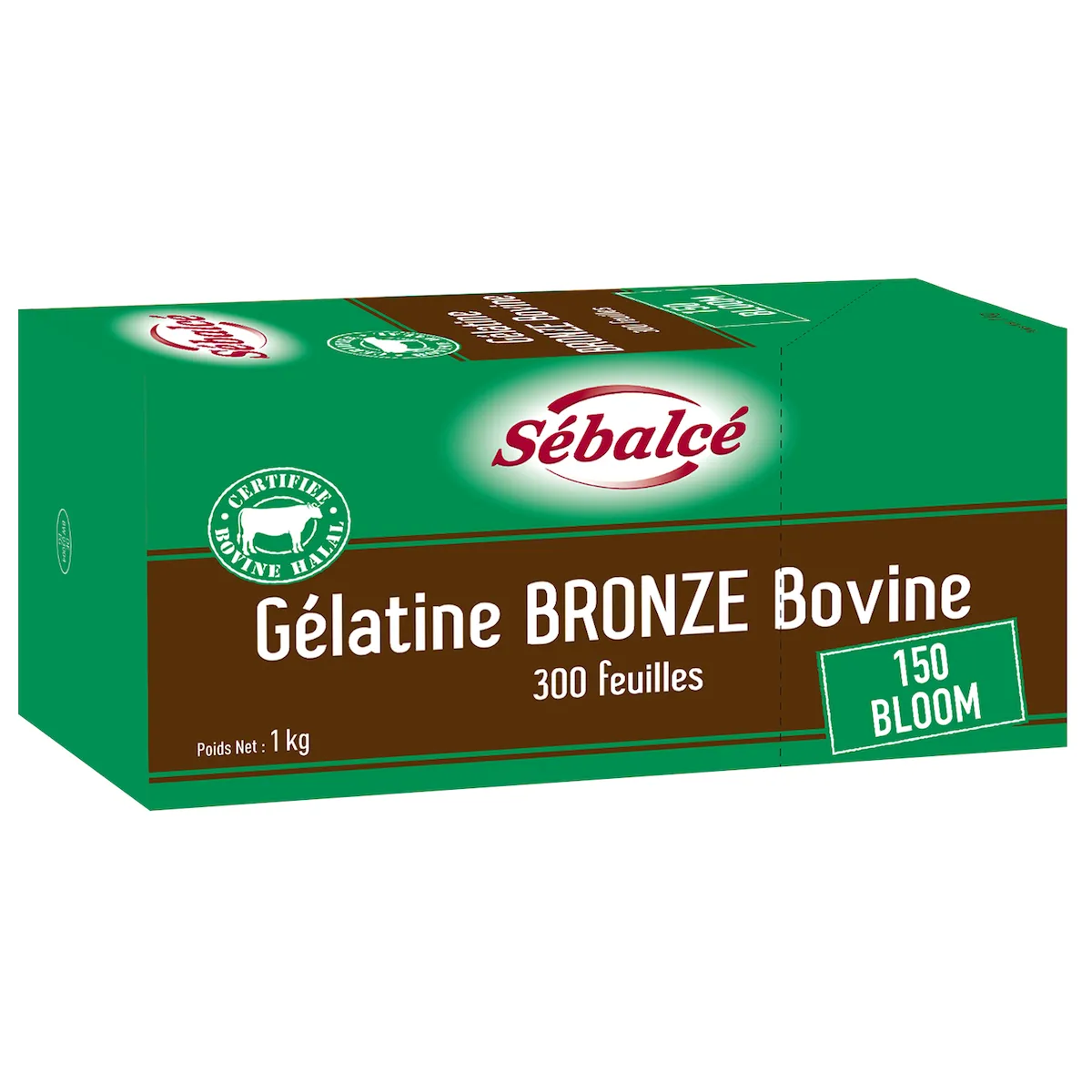 GELATINE BRONZE BOVINE HALAL 300 FEUILLES ETUI 1KG