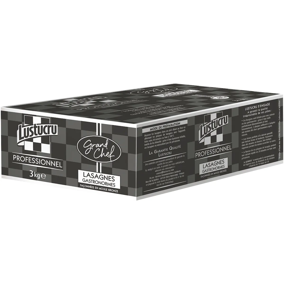 LASAGNES GASTRONORMES - CARTON 3KG