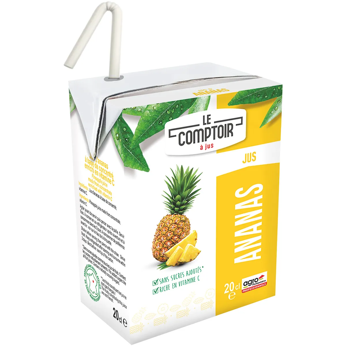 JUS DE FRUITS BRIQUETTES 6X20CL LE COMPTOIR ABC ANANAS