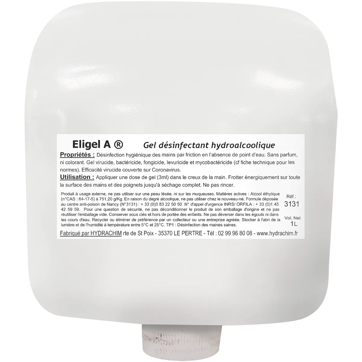 GEL HYDRO ALCOOLIQUE - CARTOUCHE 1L
