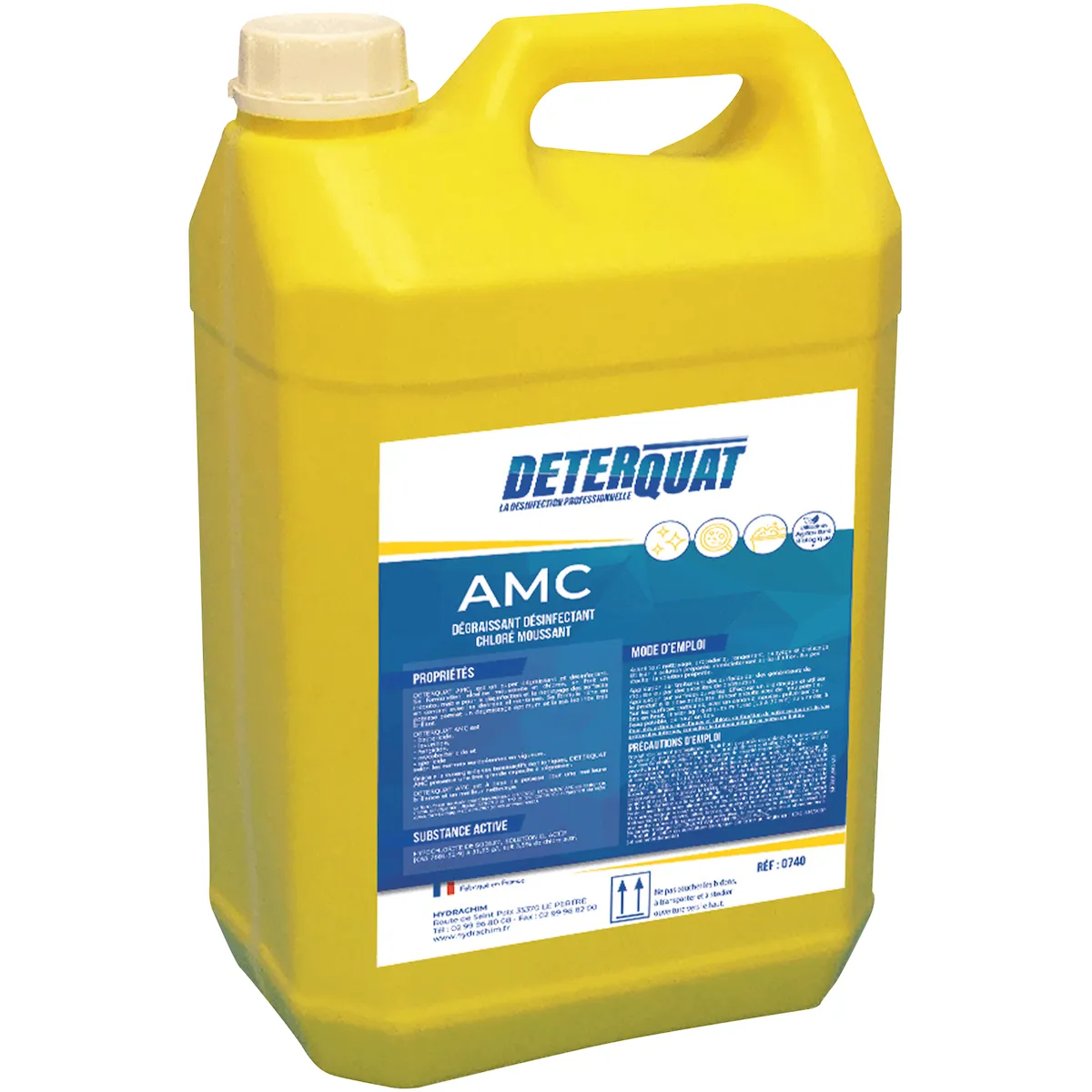 DETERQUAT AMC DEGRAISSANT 0740 DESINFECTANT CHLORE 5 L