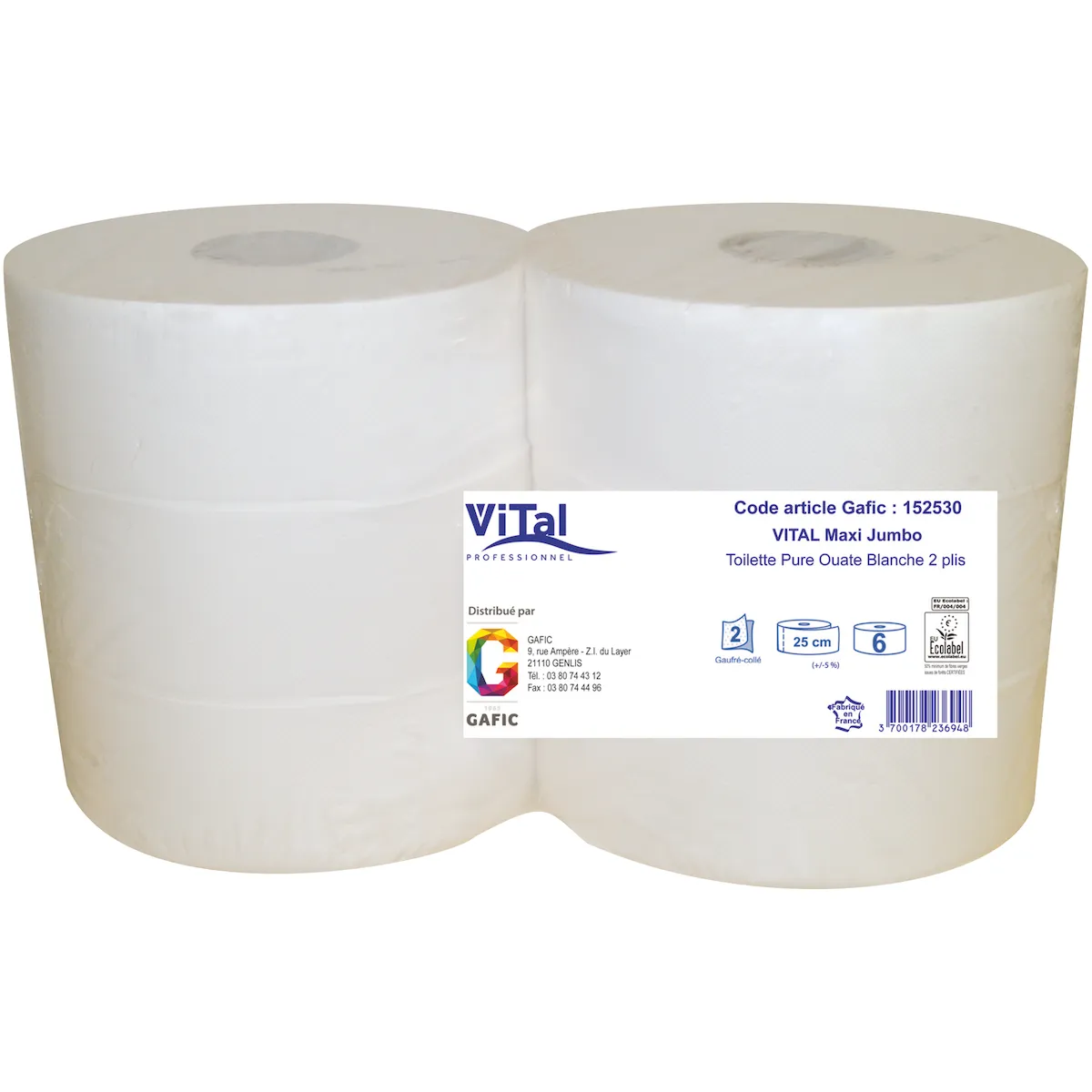 PH VITAL MAXI JUMBO BLC 2 PLIS X 6  ROULEAUX