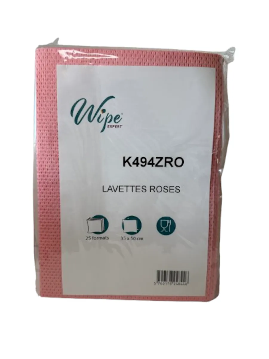 LAVETTES NON TISSÉES ROSES 6X25FMTS DE 35X50 CM  - 1X73GR/M- ROSES