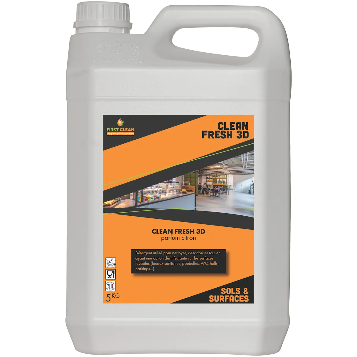 DÉTERGENT DÉSINFECTANT DÉSODORISANT SOLS- BIDON 5L
