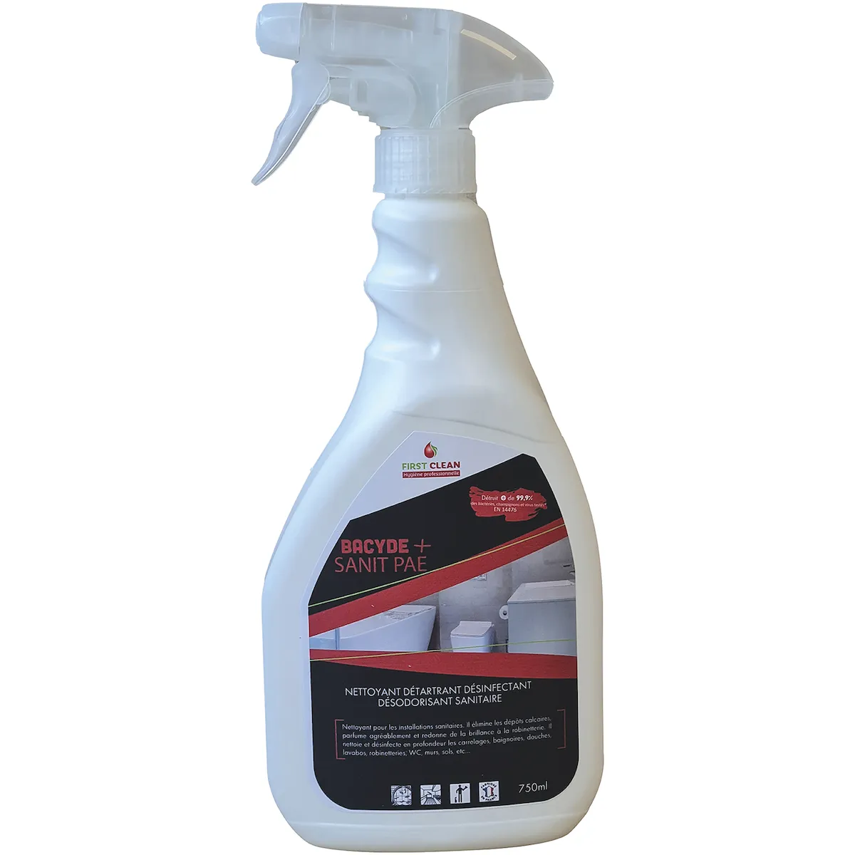 BACYDE + SANITAIRE PAE -SPRAY 750ML (VIRUCIDE, ACTIF CORONAVIRUS)