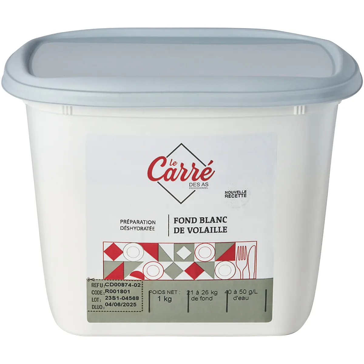 FOND DE VOLAILLE CARRE AS - POT 1KG