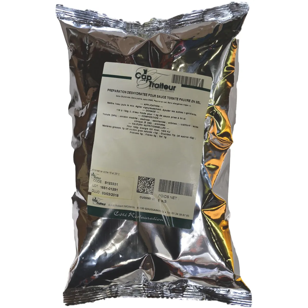 SAUCE TOMATE A FROID PS - POCHE 1KG