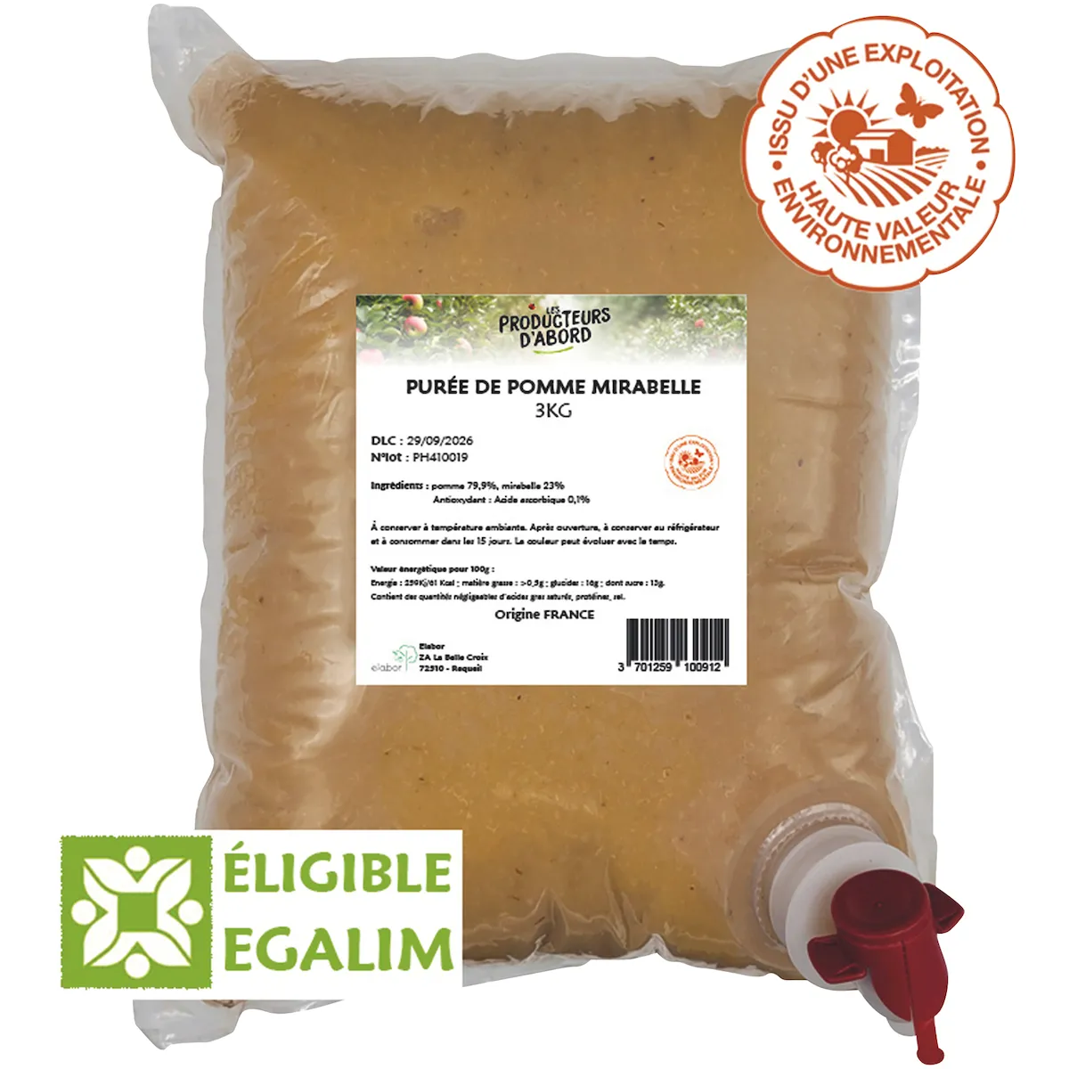 PUREE POMME MIRABELLE 3KG