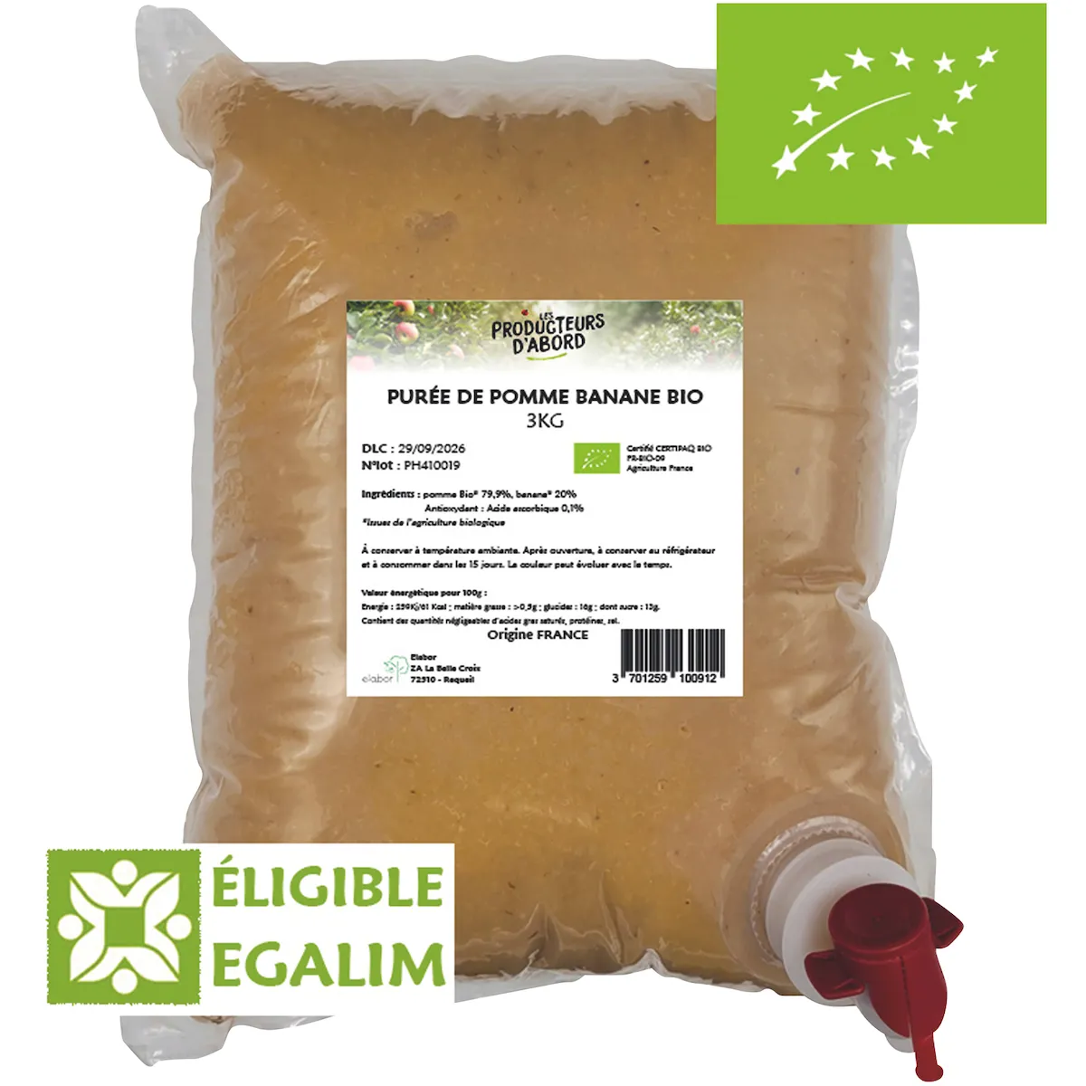PUREE POMME BANANE BIO 3KG