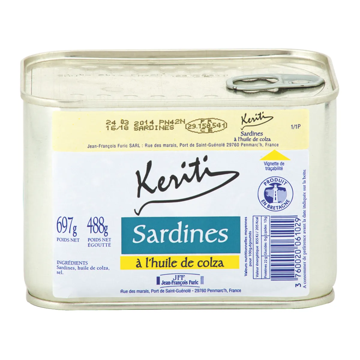 SARDINES A L HUILE COLZA - BOITE 1/1 OF