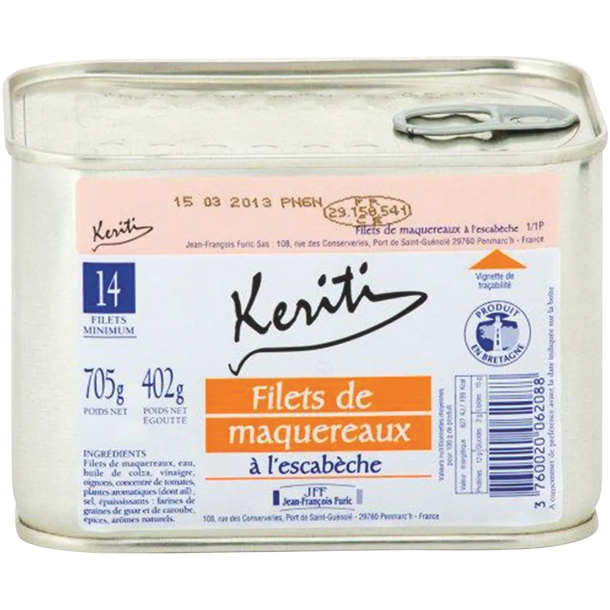 FILETS DE MAQUEREAUX A L ESCABECHE - BOITE 1/1 OF
