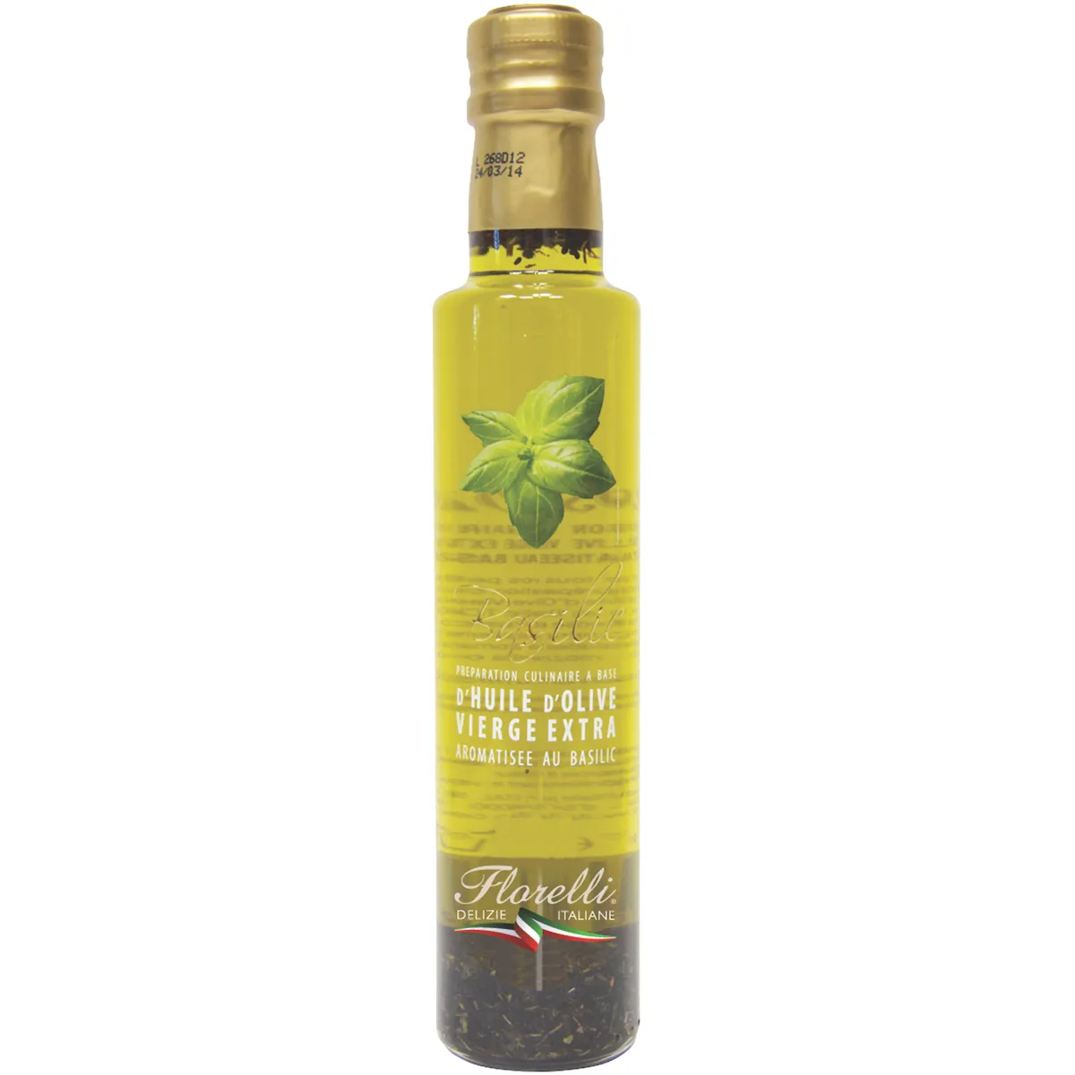 HUILE D'OLIVE AROMATISEE AU BASILIC-BOUTEILLE 25CL