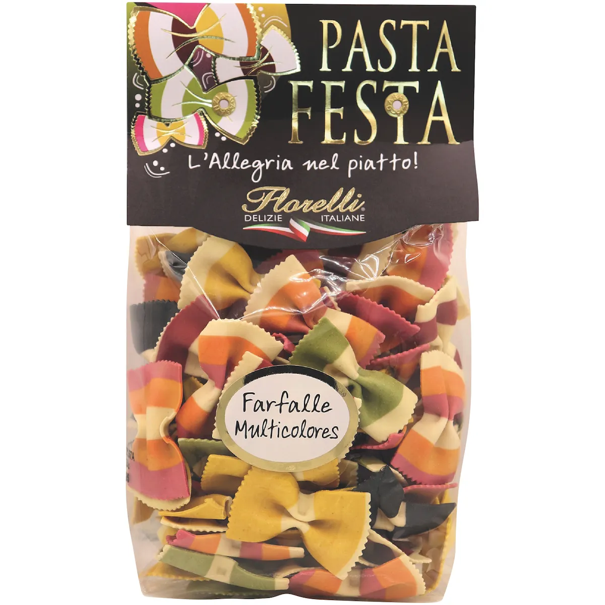 PASTA FESTA FARFALLES MULTICOLORES 250G