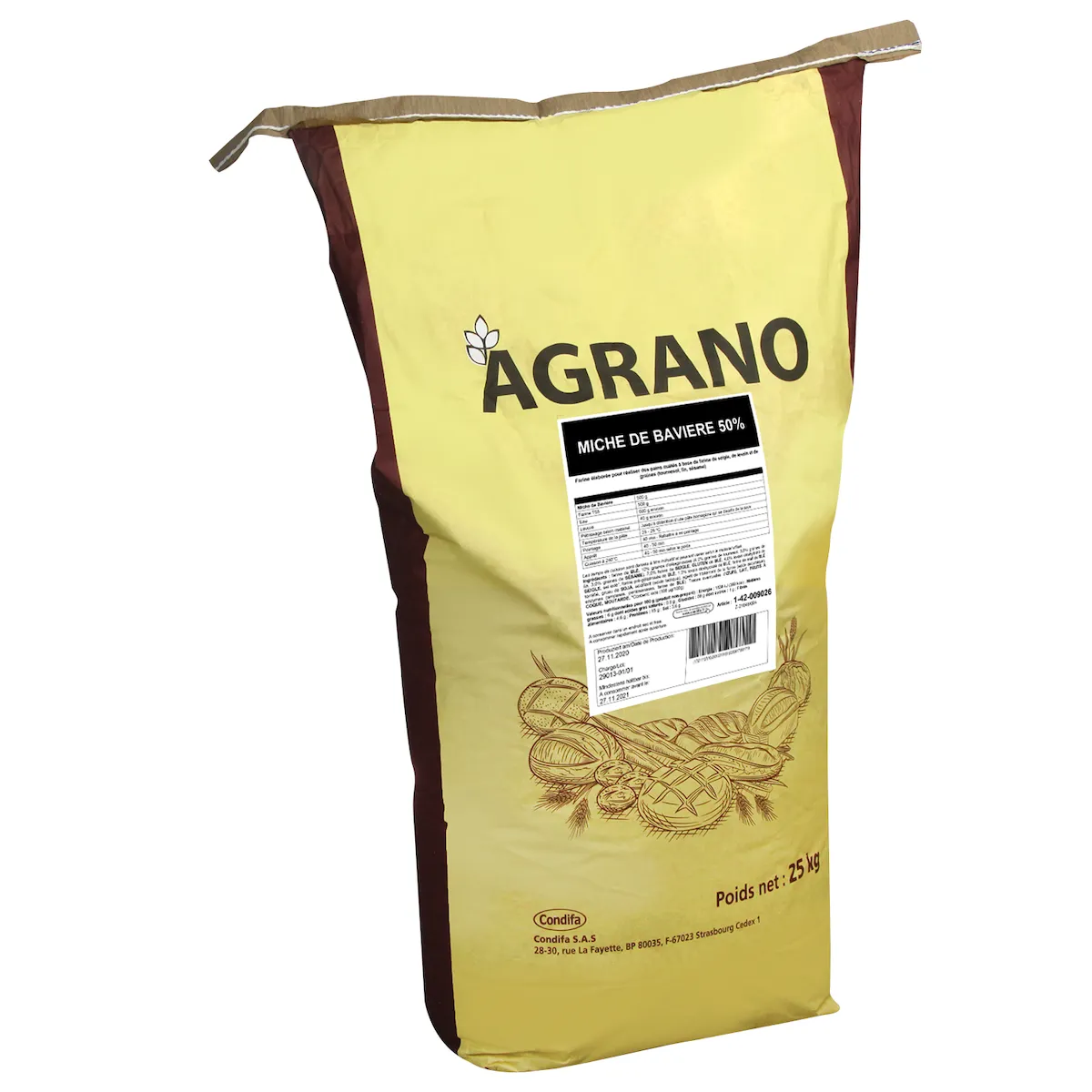 MIXES 50%  GRANOPAN MICHE DE BAVIERE SAC 25KG