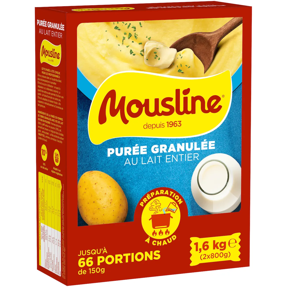 PUREE GRANULEE LAIT ENTIER ETUI:1,6KG 48P